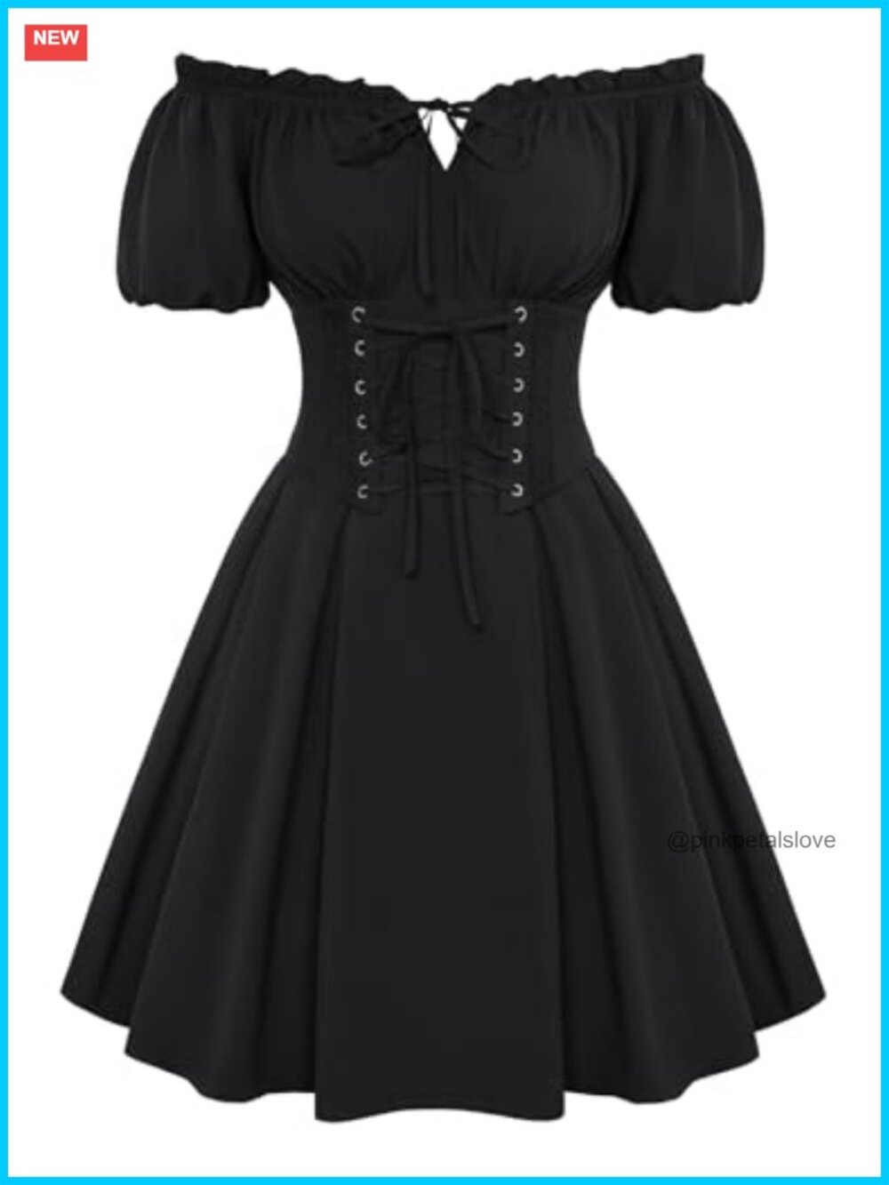 Renaissance Corset Mini Dress Off Shoulder Puff Sleeve Lace Up Women